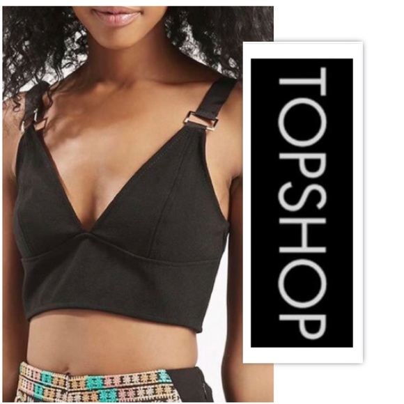 Topshop Tops - Top Shop Buckled Ring Cropped Bralette